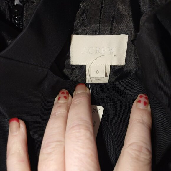 J Crew Womens Black Sleeveless Sheath Dress Size 0 Cross Back‎ Cocktail Classic - Picture 11 of 16